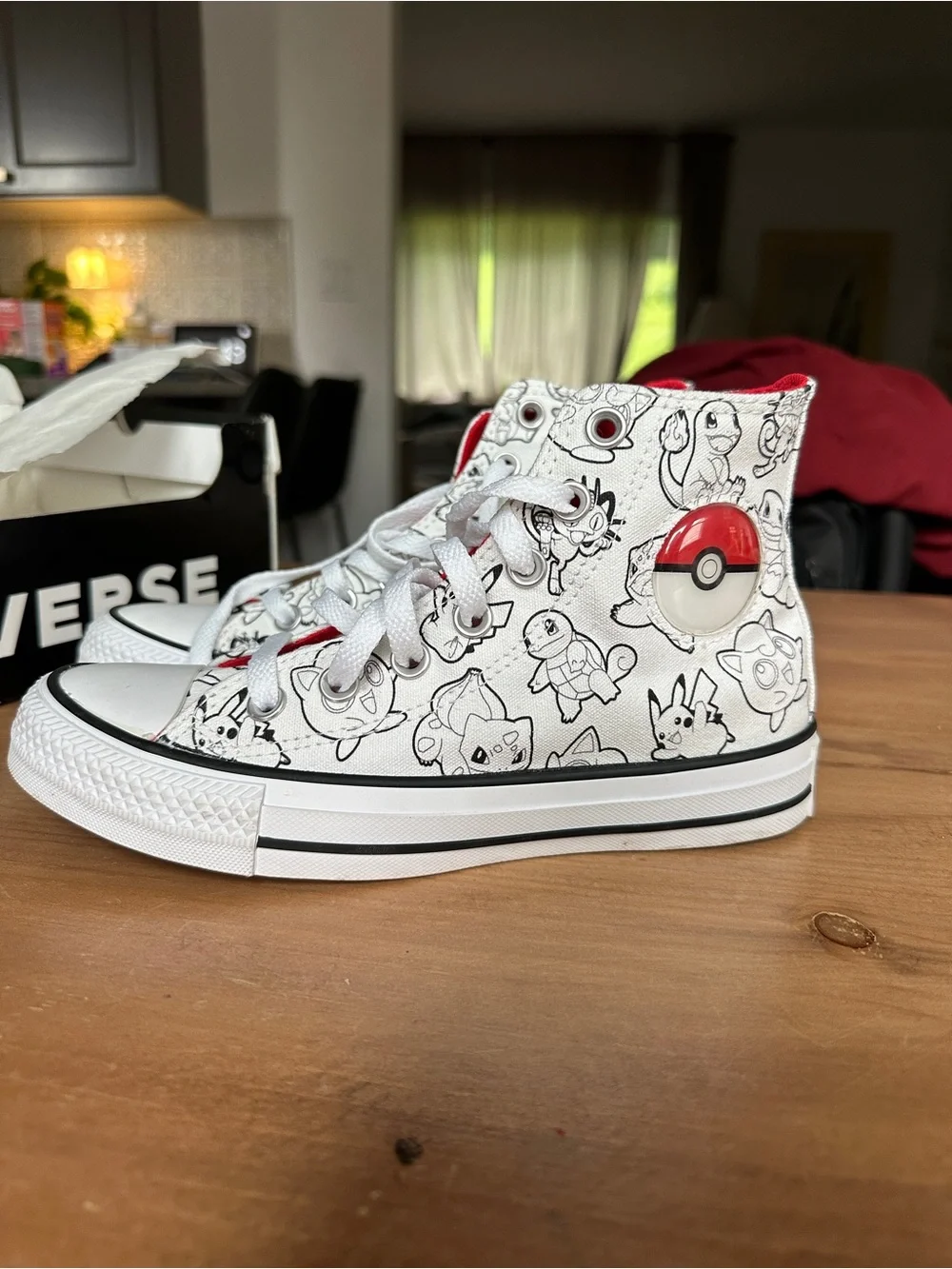 Converse White Pokémon High-Top Unisex Sneakers - Picture 2 of 6
